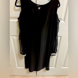 Black Cold shoulder dress with rhinestones